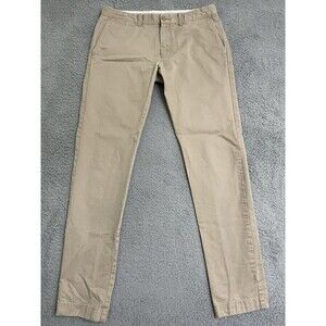 J. Crew mens khaki Essential 484 flat front cotton chino pants - size 32x34